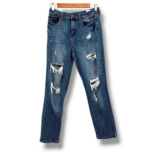 Eunina Women's Stretch Distressed Toby High Rise‎ Relaxed Skinny Jeans Size 7